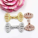 3pcs/lot 20mmX30mm Women's CZ-inlaid Pearl Bracelet Buckle