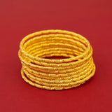 3pcs 24K Brass 3MM Golden Line Circle Bangle Women's Bracelet