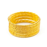 3pcs 24K Brass 3MM Golden Line Circle Bangle Women's Bracelet