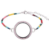 3pcs/lot 25mm Glass Floating Memory Round Locket Pendant with Chain DIY Jewelry