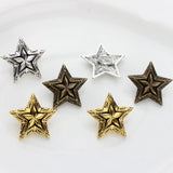 3Pcs/Lot 28MM Retro Alloy Bronze 3D Stars CONCHO Pentagram Buttons Charms