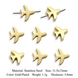 3pcs 316 Stainless Steel Airplane Bead DIY Charms For Bracelet Making