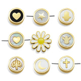 3pcs 316 Stainless Steel DIY Flower Heart Bead Charms for Bracelet Making