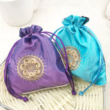 3pcs 5 Colors Silk Mini Drawstring Cosmetic Storage Dust Bag Pouch