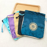 3pcs 5 Colors Silk Mini Drawstring Cosmetic Storage Dust Bag Pouch