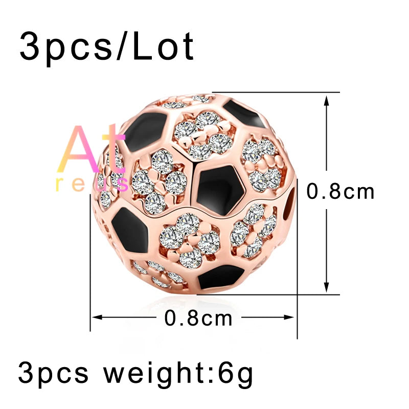 3pcs CZ Spacer Round Beads, 7/8/9mm, 12 Styles, Micro Pave Cubic Zirconia
