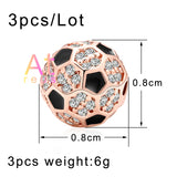 3pcs CZ Spacer Round Beads, 7/8/9mm, 12 Styles, Micro Pave Cubic Zirconia