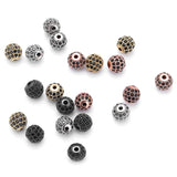 3pcs CZ Spacer Round Beads, 7/8/9mm, 12 Styles, Micro Pave Cubic Zirconia