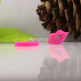 (3pcs/lot) Love opal hot pink lips shape synthetic opal side hole necklace