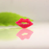 (3pcs/lot) Love opal hot pink lips shape synthetic opal side hole necklace