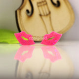 (3pcs/lot) Love opal hot pink lips shape synthetic opal side hole necklace