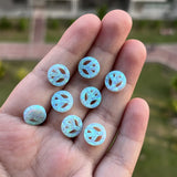 3pcs Synthetic Fire Opal Peace Sign Opal Bead for Jewelry Making
