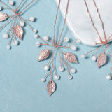 Bridal Wedding Hair Accessories Crystal Hair Pins Leaf Clips 3pcs/Lot