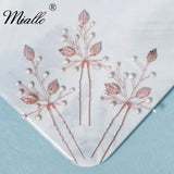 Bridal Wedding Hair Accessories Crystal Hair Pins Leaf Clips 3pcs/Lot
