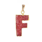 Colorful Alphabet Letter E Druzy Pendant Necklace RT-070-E
