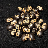 3pcs Tibetan DZI Agate Beads 10*14mm Money Hook Totem Pattern Men&women Jewelry