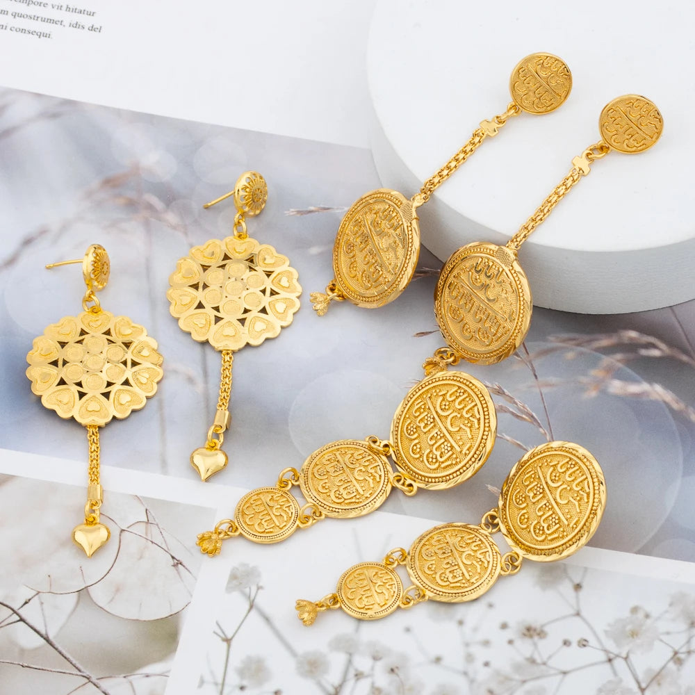 3pcs/lot 18k Drop Earrings for Women Wedding Bridal Bohemia Ladies