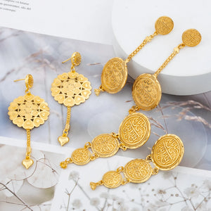 3pcs/lot 18k Drop Earrings for Women Wedding Bridal Bohemia Ladies