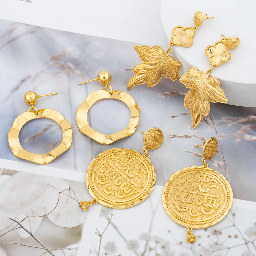 3pcs/lot 18k Drop Earrings for Women Wedding Bridal Bohemia Ladies