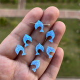 (3pcs/lot) Synthetic Opal Dolphin Shape Pendant Op06