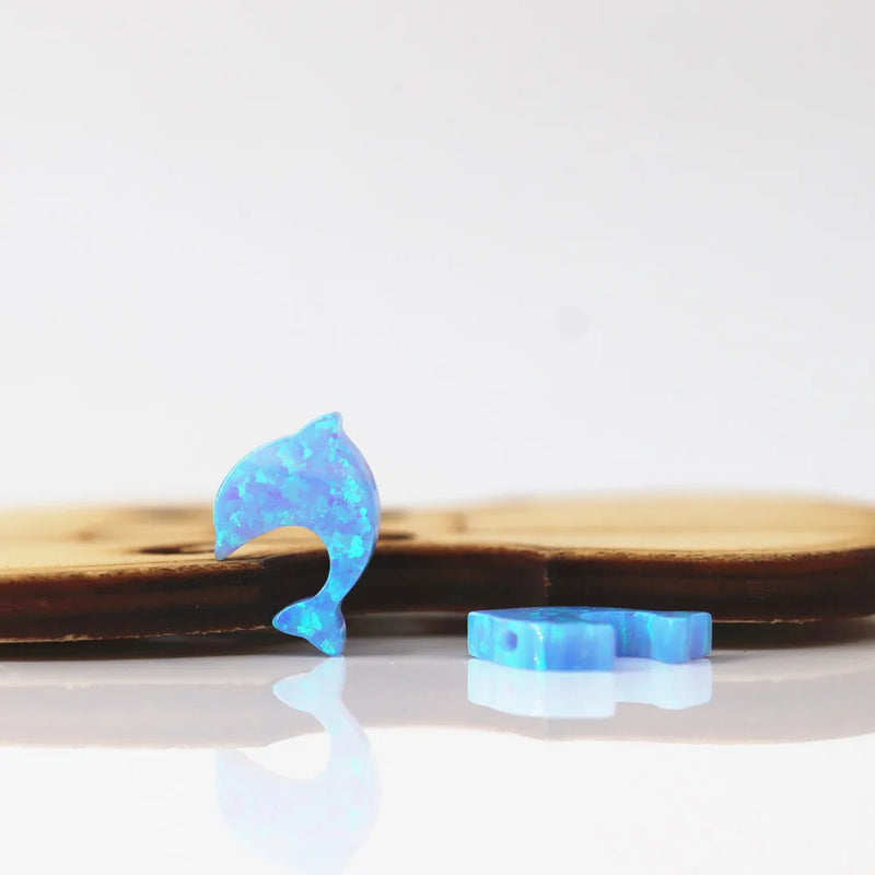 (3pcs/lot) Synthetic Opal Dolphin Shape Pendant Op06