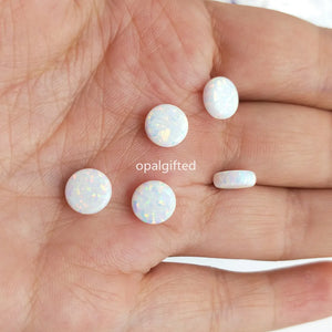 (3pcs/lot) Synthetic Opal Round Beads Coin Shape Op06 8mm