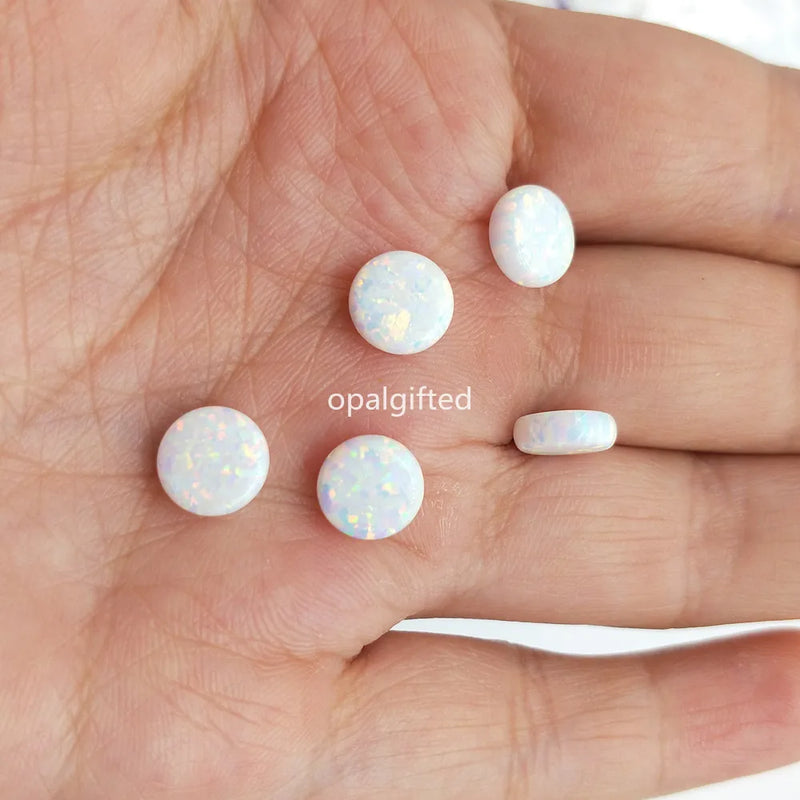 (3pcs/lot) Synthetic Opal Round Beads Coin Shape Op06 8mm