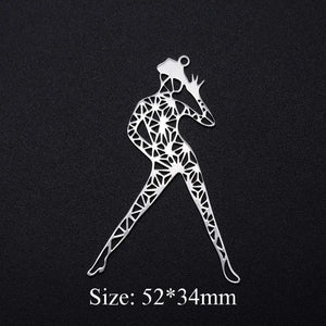 Geometric Sun Star Earring Pendant 316 Stainless Steel Yoga Dancer