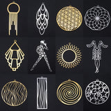 Geometric Sun Star Earring Pendant 316 Stainless Steel Yoga Dancer