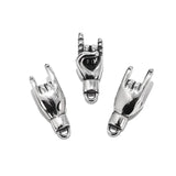 3pcs Stainless Steel Good Luck Hand Symbol Charm Pendant 27*10MM