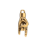 3pcs Stainless Steel Good Luck Hand Symbol Charm Pendant 27*10MM
