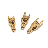 3pcs Stainless Steel Good Luck Hand Symbol Charm Pendant 27*10MM