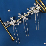 3pcs Crystal Flower Hair Pins Wedding Hair Accessories