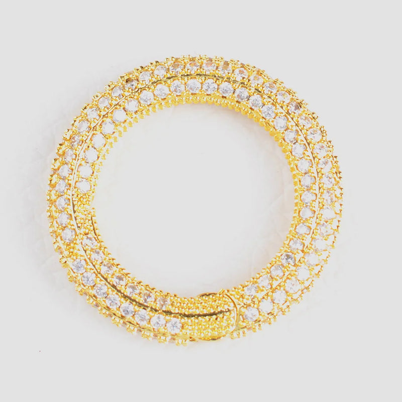 High Crystal Zirconia Round Clasp Clear CZ Micro Pave Jewelry Findings