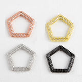 3pcs Micro Pave CZ Geometric Clasp Zirconia Carabiner Jewelry Accessories
