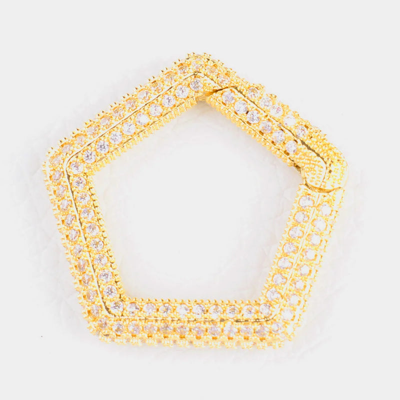 3pcs Micro Pave CZ Geometric Clasp Zirconia Carabiner Jewelry Accessories