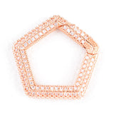 3pcs Micro Pave CZ Geometric Clasp Zirconia Carabiner Jewelry Accessories