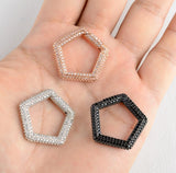 3pcs Micro Pave CZ Geometric Clasp Zirconia Carabiner Jewelry Accessories