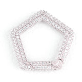 3pcs Micro Pave CZ Geometric Clasp Zirconia Carabiner Jewelry Accessories