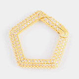 3pcs Micro Pave CZ Geometric Clasp Zirconia Carabiner Jewelry Accessories