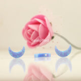 (3pcs/lot) Synthetic Fire Opal Moon Opal Charm 8x11mm Half Moon Pendant