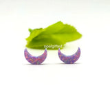(3pcs/lot) Synthetic Fire Opal Moon Opal Charm 8x11mm Half Moon Pendant