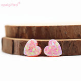 3pcs Fire OP03 Light Green/Mint 10mm Opal Heart Pendant DIY Necklace