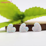 3pcs Fire OP03 Light Green/Mint 10mm Opal Heart Pendant DIY Necklace