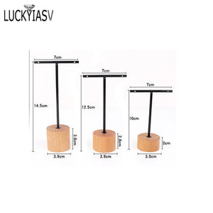 Wooden Base Earrings Rack Holder Organizer Showcase