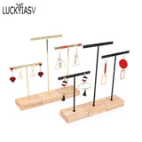 Wooden Base Earrings Rack Holder Organizer Showcase