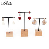 Wooden Base Earrings Rack Holder Organizer Showcase