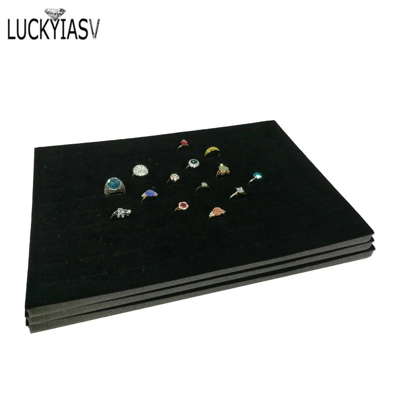 3pcs/lot Grey/Black Velvet Jewelry Foam Tray Inserts