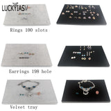 3pcs/lot Grey/Black Velvet Jewelry Foam Tray Inserts