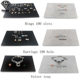 3pcs Jewelry Foam Tray Liners Velvet Jewellery Rings Bracelet Watch Case